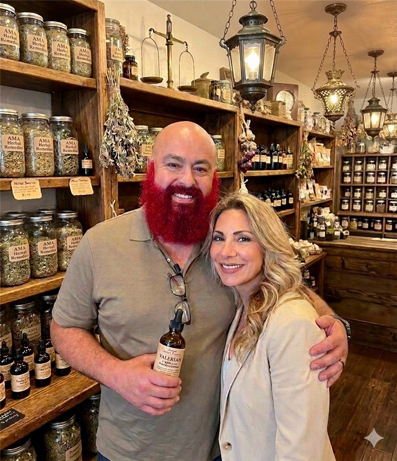 Adrian and Melissa Golarte in the AMA Remedies apothecary
