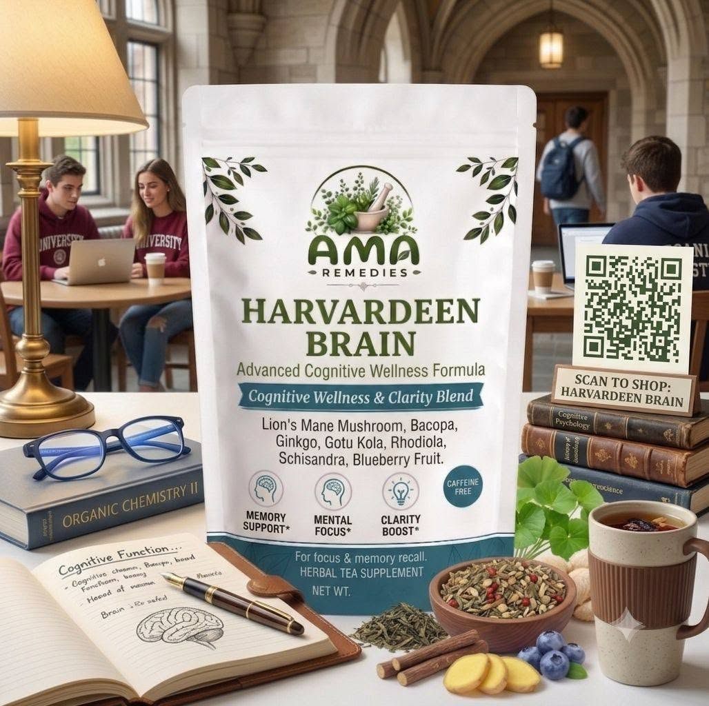 Harvardeen Brain on a study desk in a university library